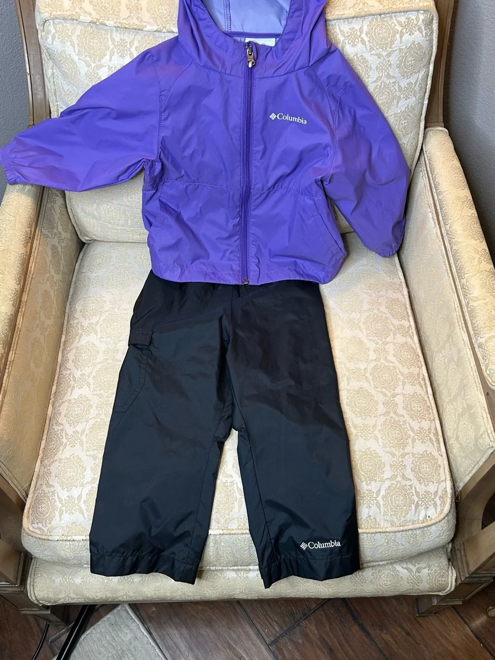 Baby Columbia Purple Hooded Jacket with Black Snow Pants